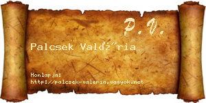 Palcsek Valéria névjegykártya